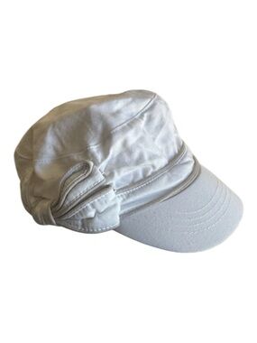 Trixie Y2K Cream Cotton Newsboy Hat w/ Bow Coquette Soft Girl Military Cap